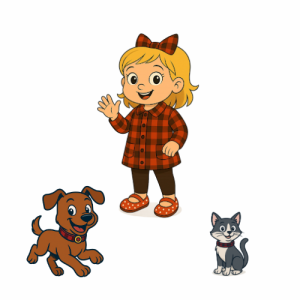 PumperPrincess waving alongside PumperPup and PumpPurr, the cheerful mascots of PumperJack Septic.