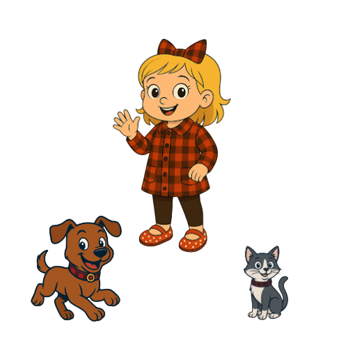 PumperPrincess waving alongside PumperPup and PumpPurr, the cheerful mascots of PumperJack Septic.