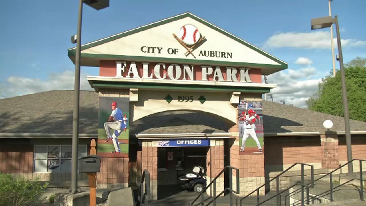 PumperJack Septic — Serving Our Neighbors in Cayuga County Falcon Park entrance in Auburn, NY, located in Cayuga County — local landmark near where PumperJack Septic provides fast septic pumping, repairs, and emergency septic services.