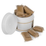 Septic additive treatment packets and container used for septic tank maintenance and bacterial support between pump-outs